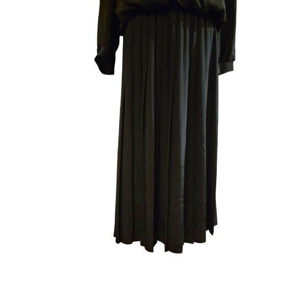 Vintage Lisa II  80s Black Knee-High Dress with White Lace Collar Size 14 - Picture 16 of 16